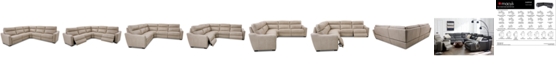 Furniture Gabrine 5-Pc. Leather Sectional with 2 Power Headrests, Created for Macy's